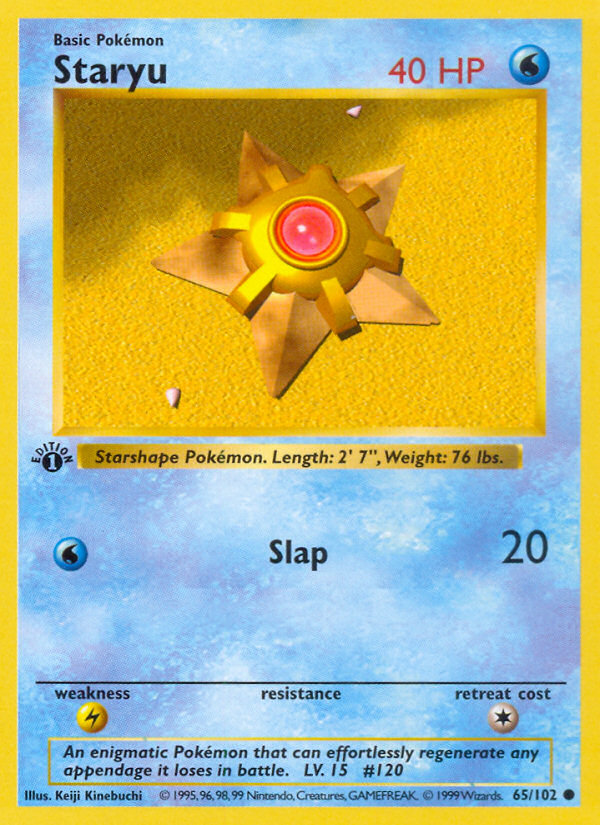 Staryu (65/102) (Shadowless) [Base Set 1st Edition] | Exor Games Bridgewater