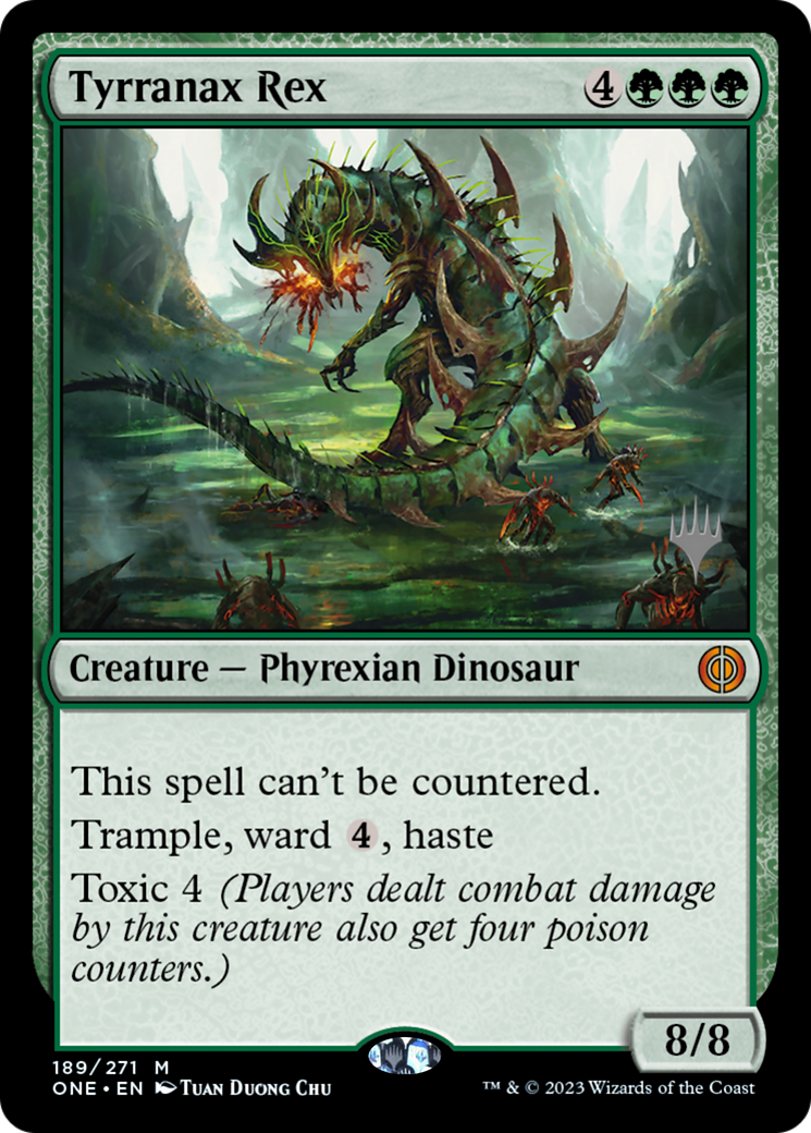 Tyrranax Rex (Promo Pack) [Phyrexia: All Will Be One Promos] | Exor Games Bridgewater