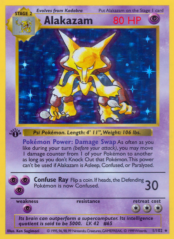 Alakazam (1/102) (Shadowless) [Base Set 1st Edition] | Exor Games Bridgewater