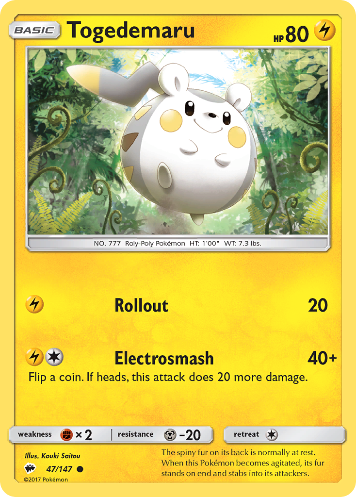 Togedemaru (47/147) [Sun & Moon: Burning Shadows] | Exor Games Bridgewater