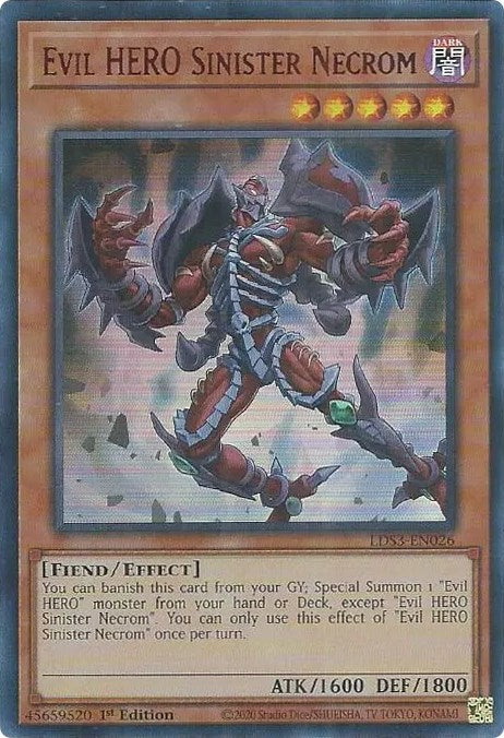 Evil HERO Sinister Necrom (Red) [LDS3-EN026] Ultra Rare | Exor Games Bridgewater
