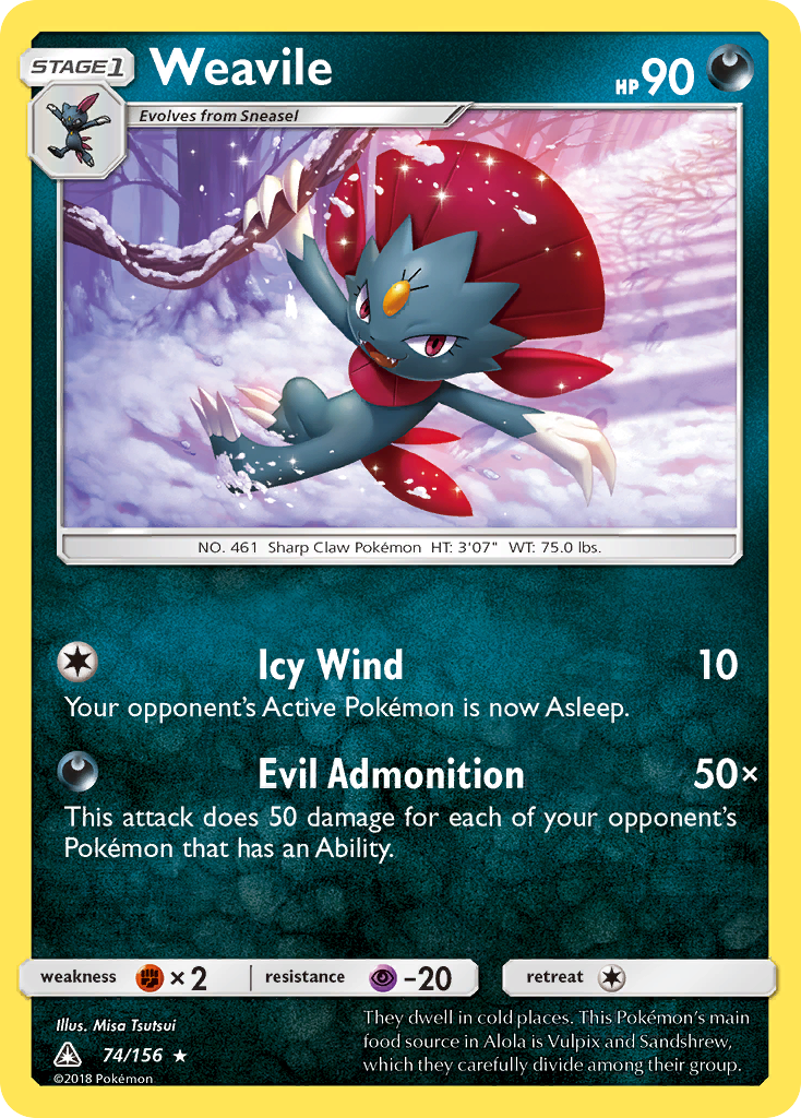 Weavile (74/156) [Sun & Moon: Ultra Prism] | Exor Games Bridgewater