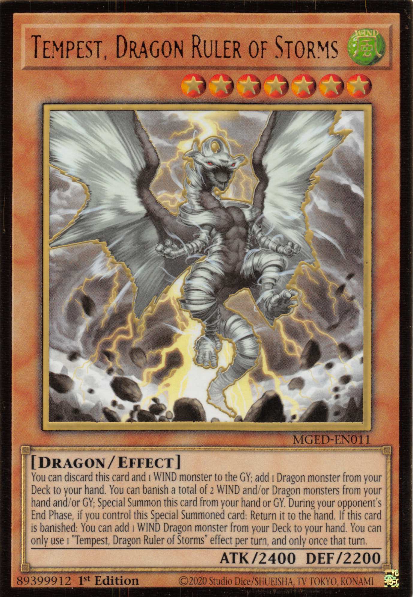 Tempest, Dragon Ruler of Storms [MGED-EN011] Gold Rare | Exor Games Bridgewater