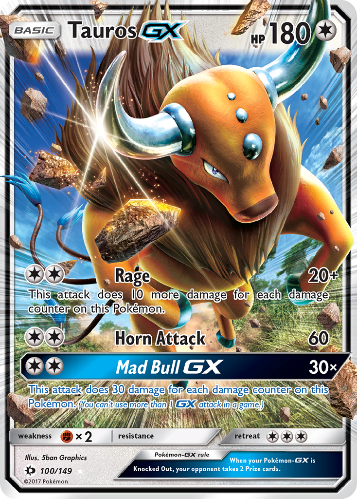 Tauros GX (100/149) [Sun & Moon: Base Set] | Exor Games Bridgewater