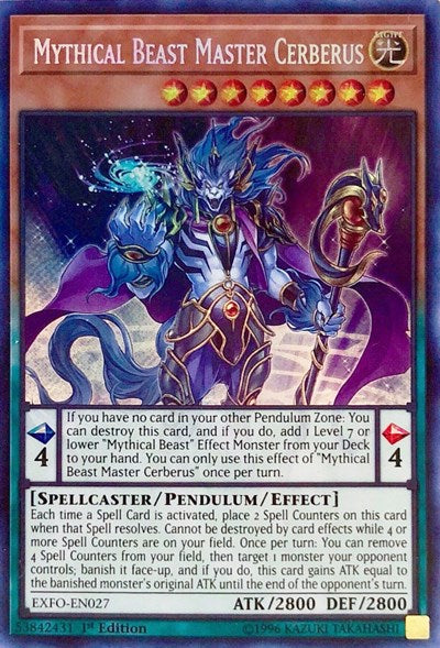 Mythical Beast Master Cerberus [EXFO-EN027] Secret Rare | Exor Games Bridgewater