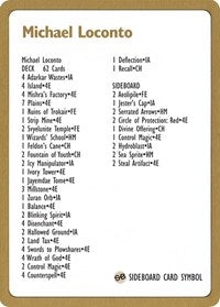 1996 Michael Loconto Decklist Card [World Championship Decks] | Exor Games Bridgewater