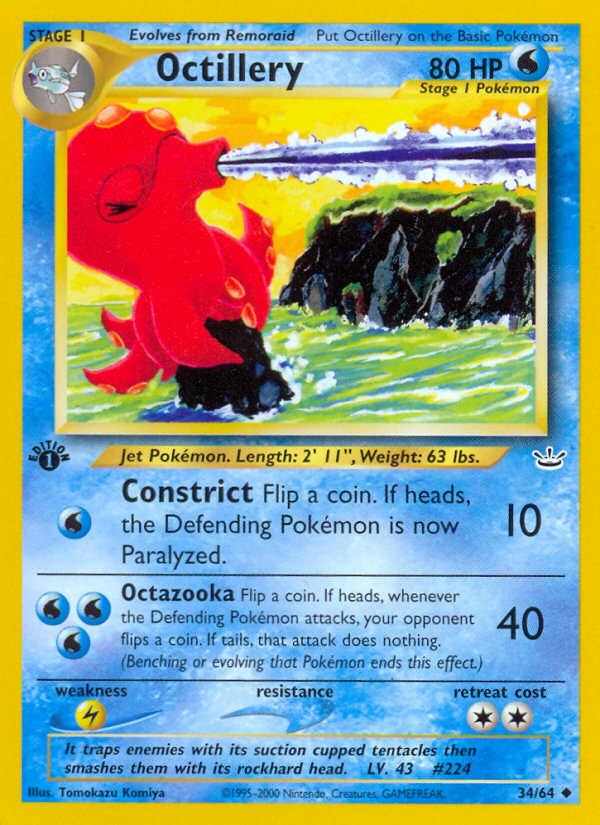 Octillery (34/64) [Neo Revelation 1st Edition] | Exor Games Bridgewater