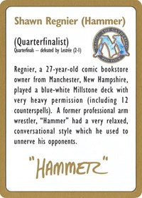 1996 Shawn "Hammer" Regnier Biography Card [World Championship Decks] | Exor Games Bridgewater