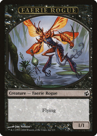 Faerie Rogue Token (Black) [Morningtide Tokens] | Exor Games Bridgewater