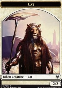 Cat (001) // Cat Warrior (008) Double-sided Token [Commander 2017 Tokens] | Exor Games Bridgewater