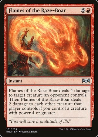 Flames of the Raze-Boar [Ravnica Allegiance] | Exor Games Bridgewater