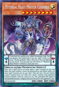 Mythical Beast Master Cerberus [MP18-EN185] Secret Rare | Exor Games Bridgewater