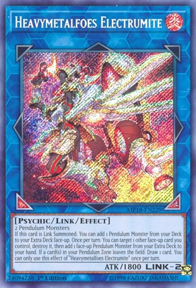 Heavymetalfoes Electrumite [MP18-EN229] Secret Rare | Exor Games Bridgewater