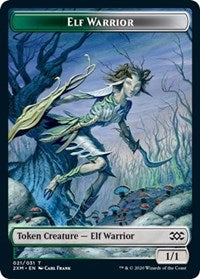 Elf Warrior // Plant Double-sided Token [Double Masters Tokens] | Exor Games Bridgewater