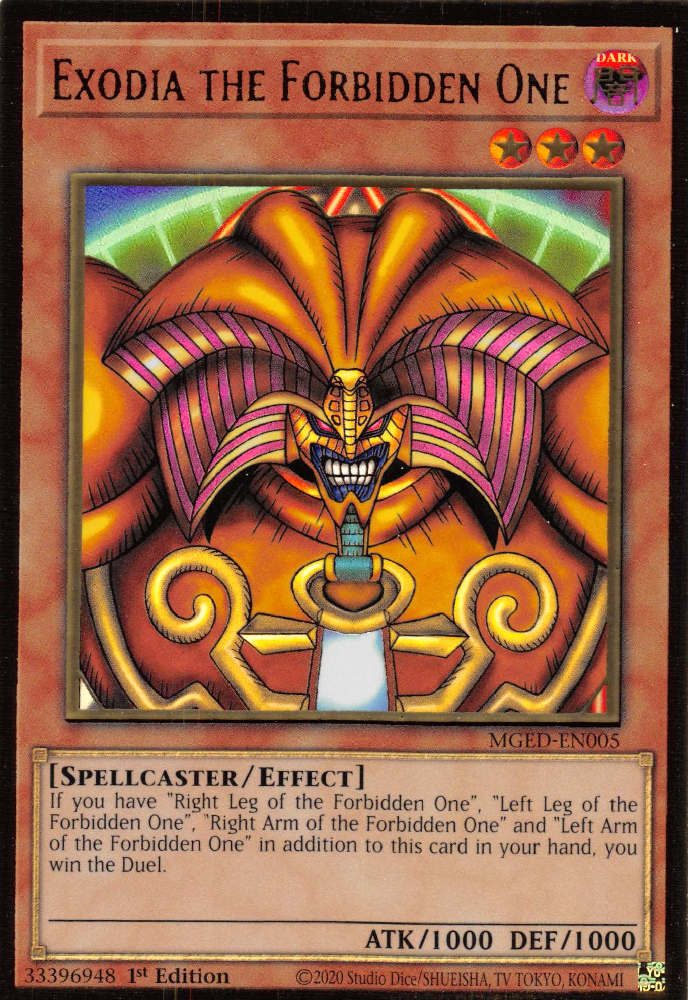 Exodia the Forbidden One [MGED-EN005] Gold Rare | Exor Games Bridgewater