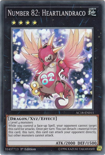 Number 82: Heartlandraco [AC18-EN011] Super Rare | Exor Games Bridgewater