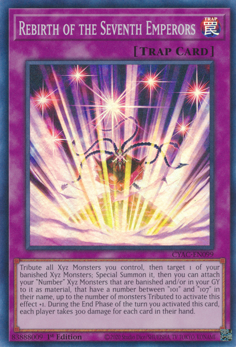 Rebirth of the Seventh Emperors [CYAC-EN099] Super Rare | Exor Games Bridgewater