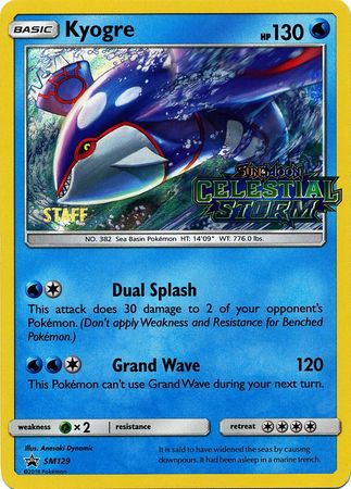 Kyogre (SM129) (Staff Prerelease Promo) [Sun & Moon: Black Star Promos] | Exor Games Bridgewater