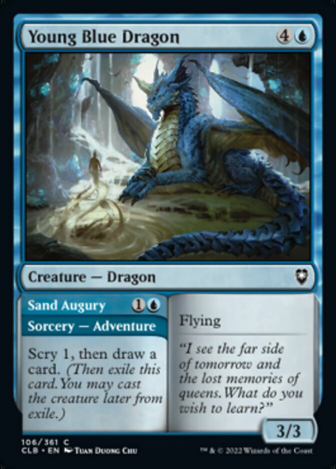 Young Blue Dragon // Sand Augury [Commander Legends: Battle for Baldur's Gate] | Exor Games Bridgewater