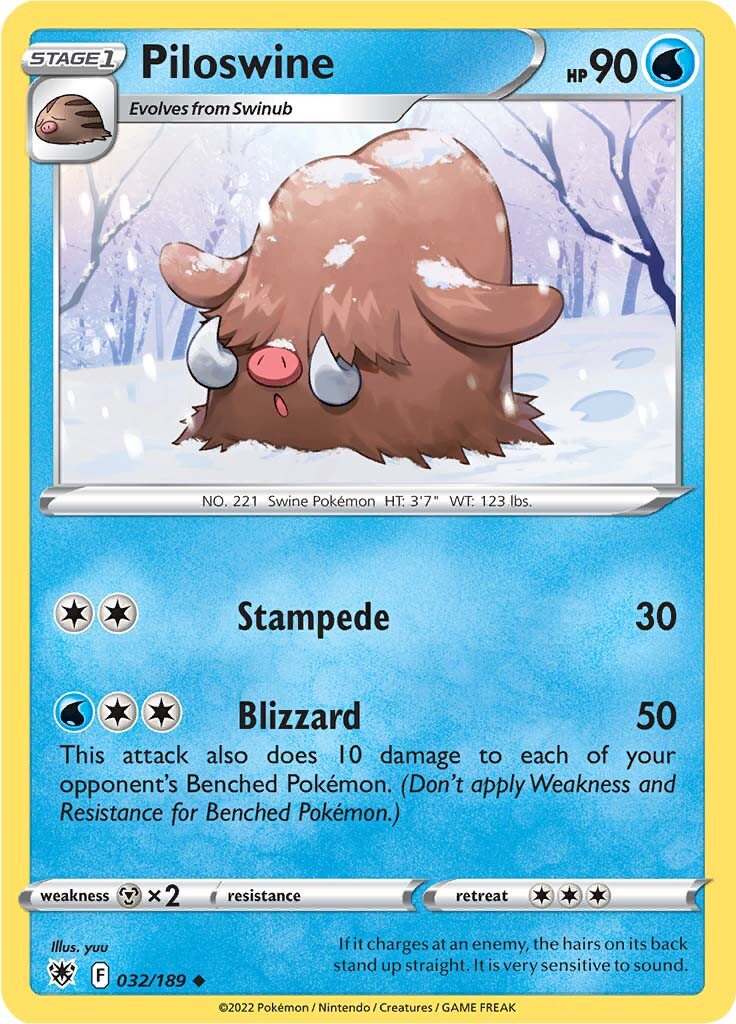 Piloswine (032/189) [Sword & Shield: Astral Radiance] | Exor Games Bridgewater