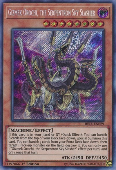 Gizmek Orochi, the Serpentron Sky Slasher [RIRA-EN029] Secret Rare | Exor Games Bridgewater