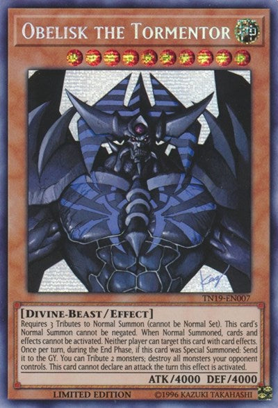 Obelisk the Tormentor [TN19-EN007] Prismatic Secret Rare | Exor Games Bridgewater