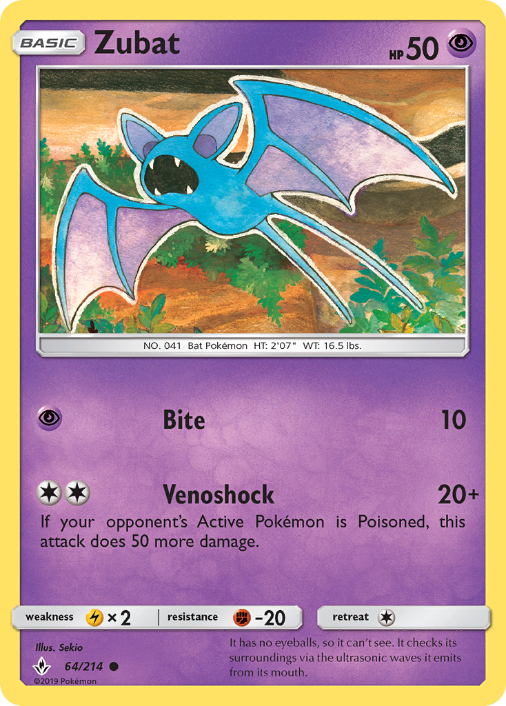 Zubat (64/214) [Sun & Moon: Unbroken Bonds] | Exor Games Bridgewater