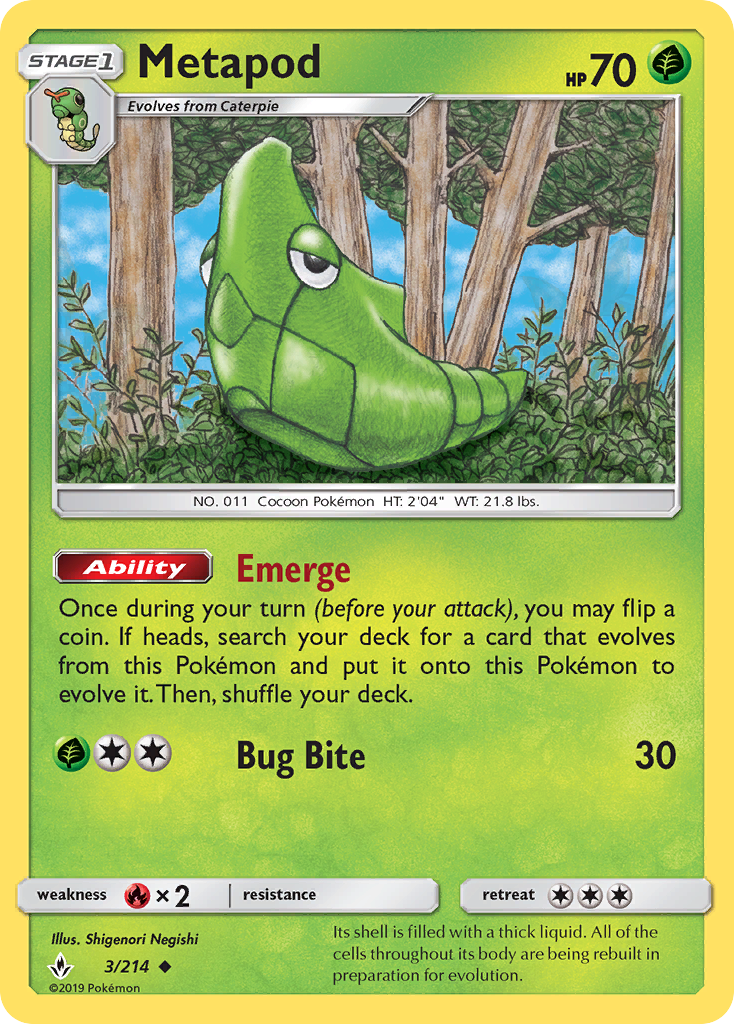 Metapod (3/214) [Sun & Moon: Unbroken Bonds] | Exor Games Bridgewater