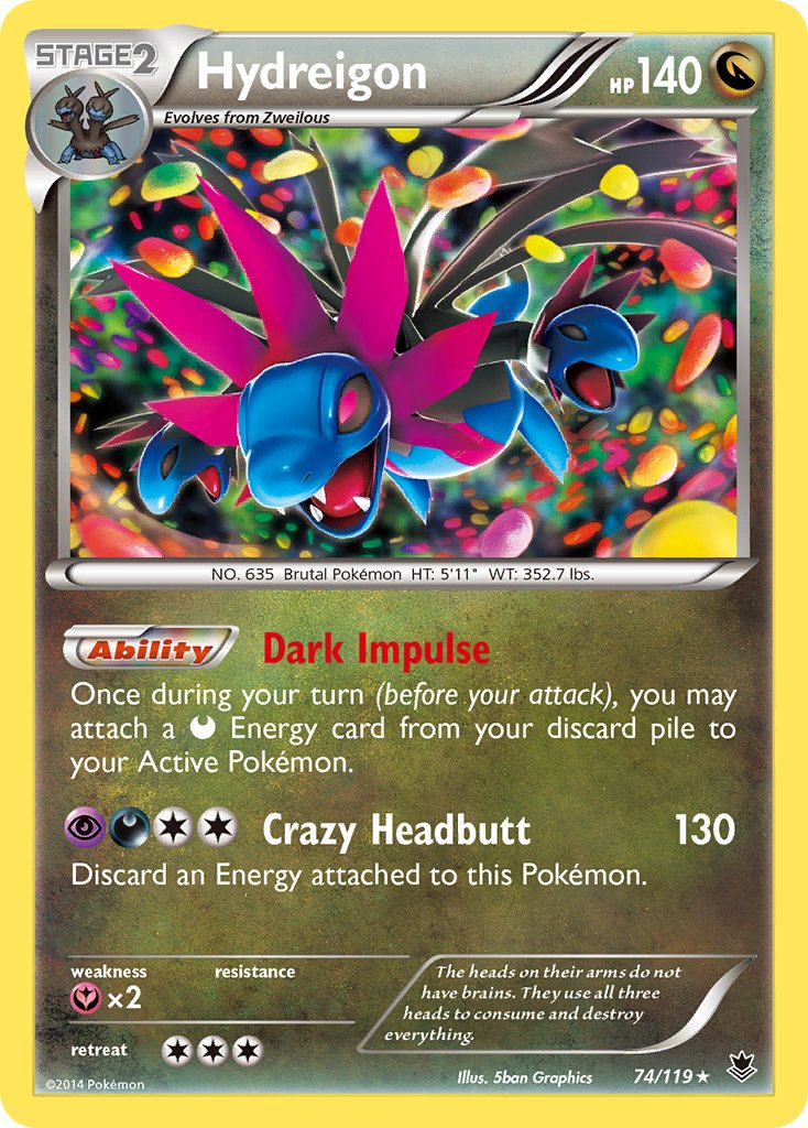 Hydreigon (74/119) (Cosmos Holo) (Blister Exclusive) [XY: Phantom Forces] | Exor Games Bridgewater