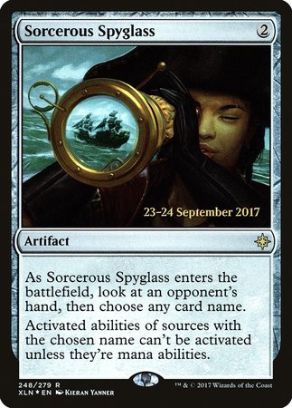 Sorcerous Spyglass [Ixalan Promos] | Exor Games Bridgewater