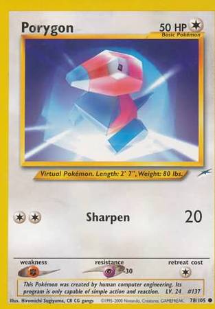 Porygon (78/105) [Neo Destiny Unlimited] | Exor Games Bridgewater