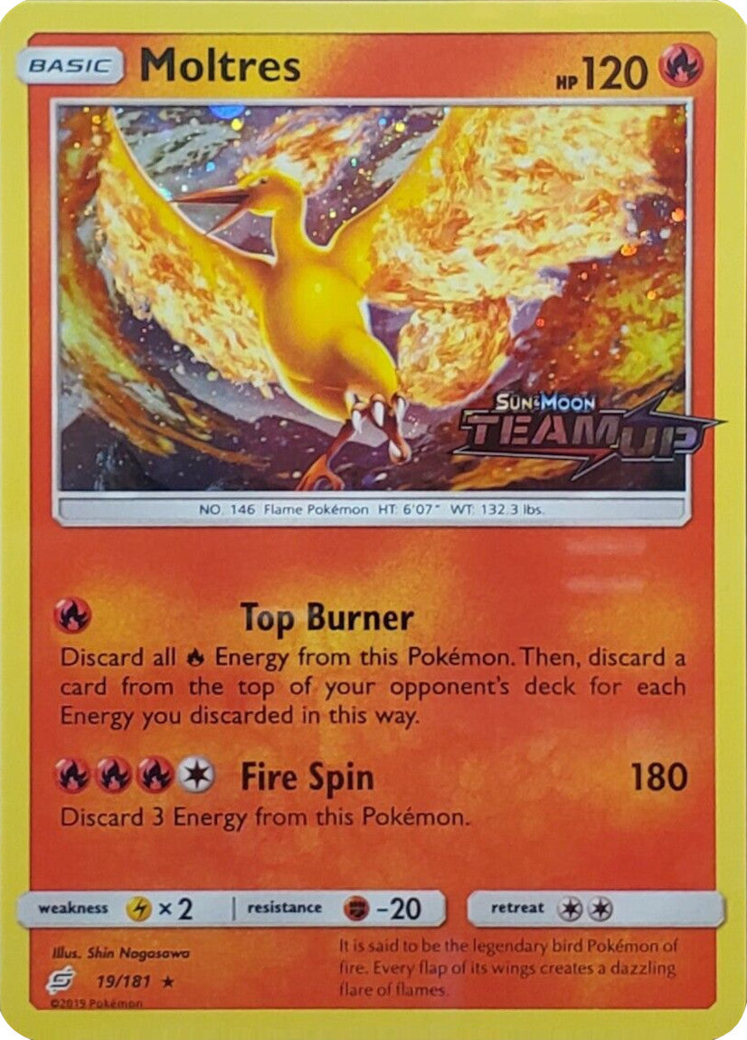 Moltres (19/181) (Stamped) [Sun & Moon: Team Up] | Exor Games Bridgewater