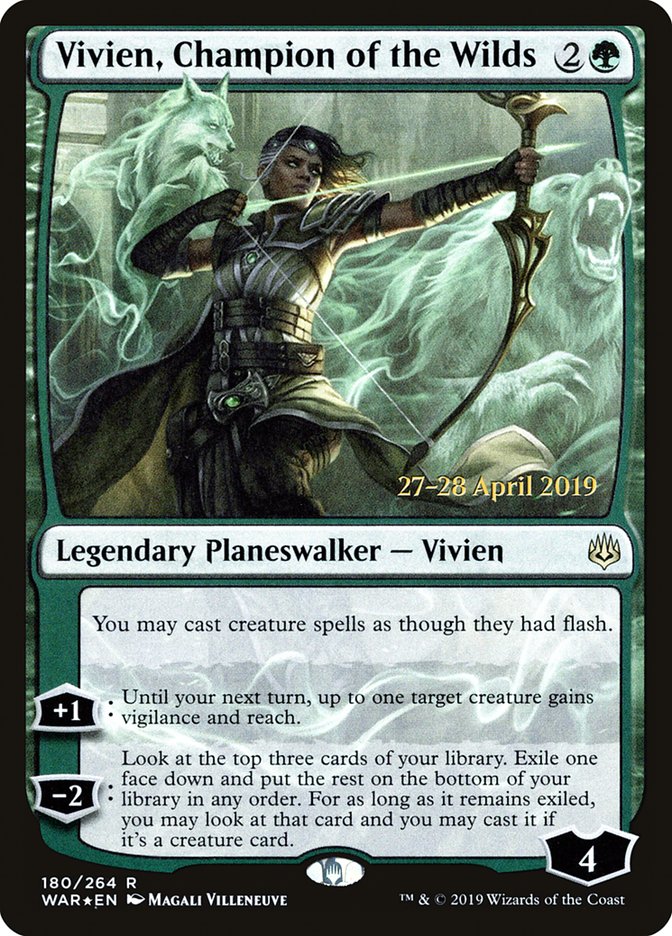 Vivien, Champion of the Wilds  [War of the Spark Prerelease Promos] | Exor Games Bridgewater