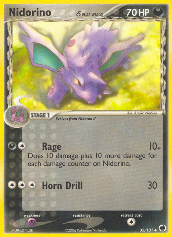 Nidorino (35/101) (Delta Species) [EX: Dragon Frontiers] | Exor Games Bridgewater