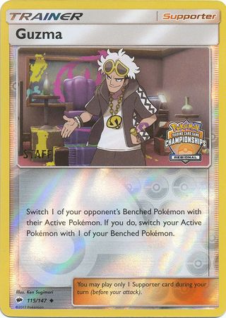 Guzma (115/147) (League Promo) (Staff) [Sun & Moon: Burning Shadows] | Exor Games Bridgewater