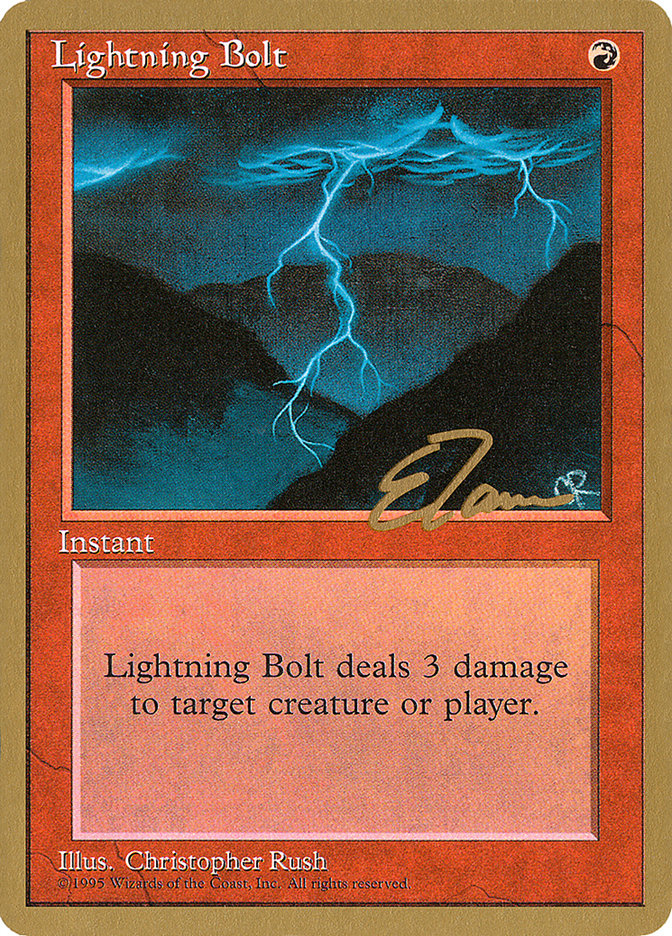 Lightning Bolt (Eric Tam) [Pro Tour Collector Set] | Exor Games Bridgewater