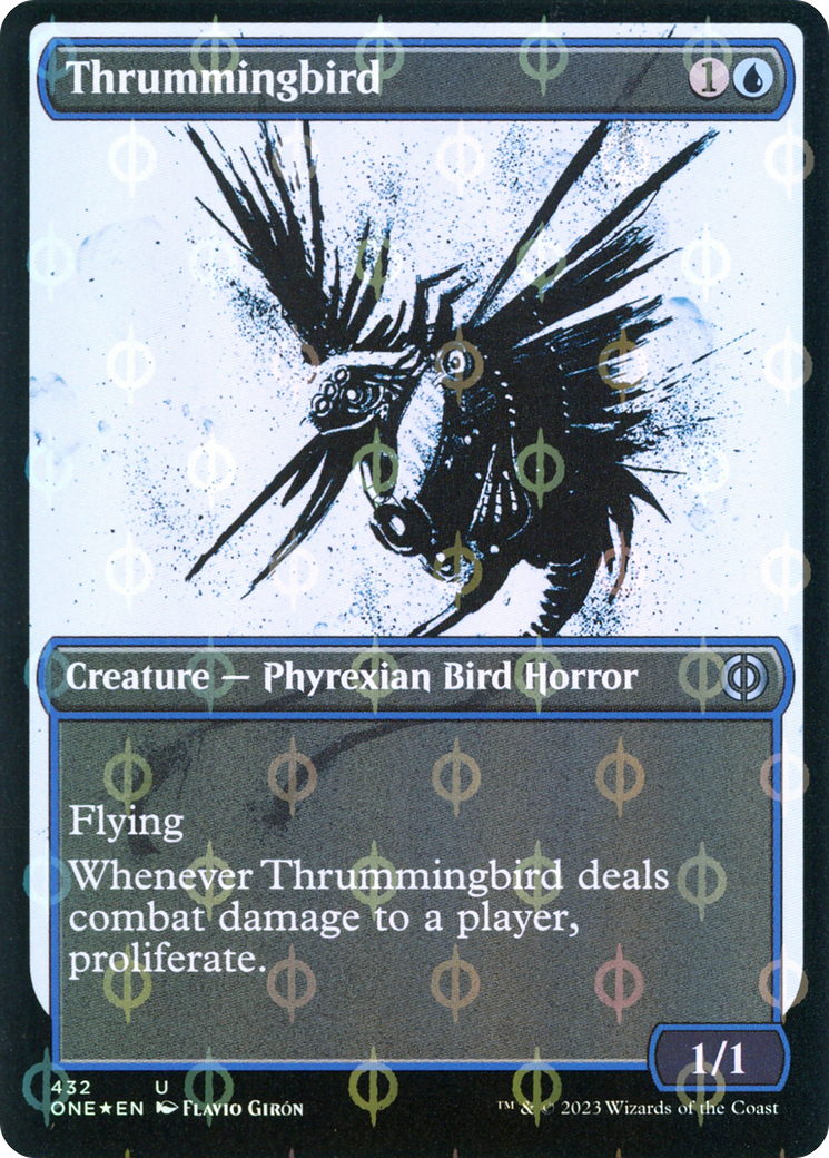 Thrummingbird (Showcase Ichor Step-and-Compleat Foil) [Phyrexia: All Will Be One] | Exor Games Bridgewater