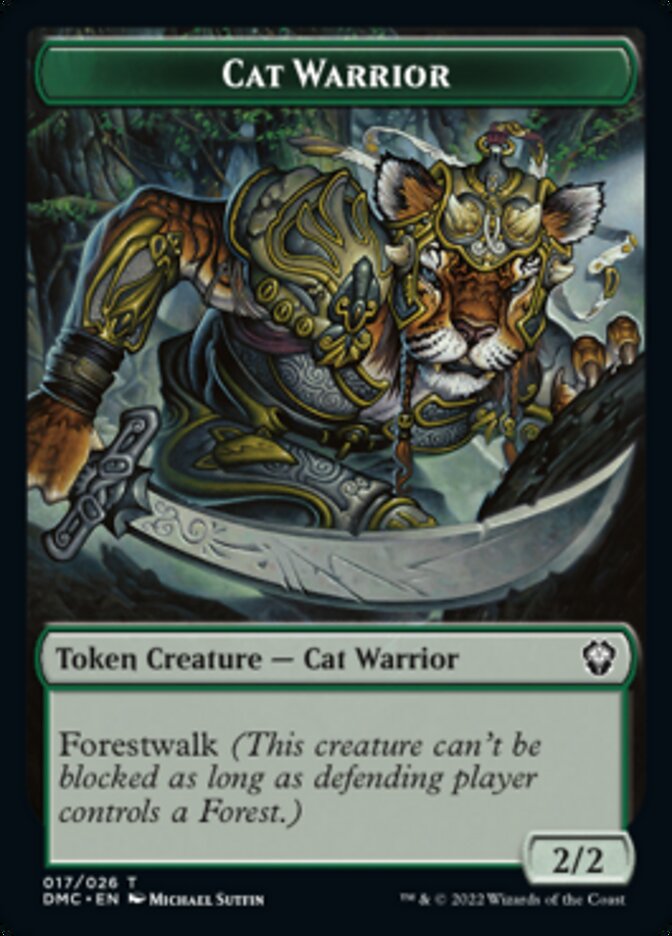 Saproling // Cat Warrior Double-sided Token [Dominaria United Tokens] | Exor Games Bridgewater