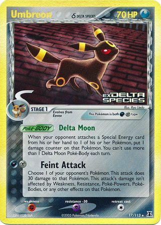 Umbreon (17/113) (Delta Species) (Stamped) [EX: Delta Species] | Exor Games Bridgewater