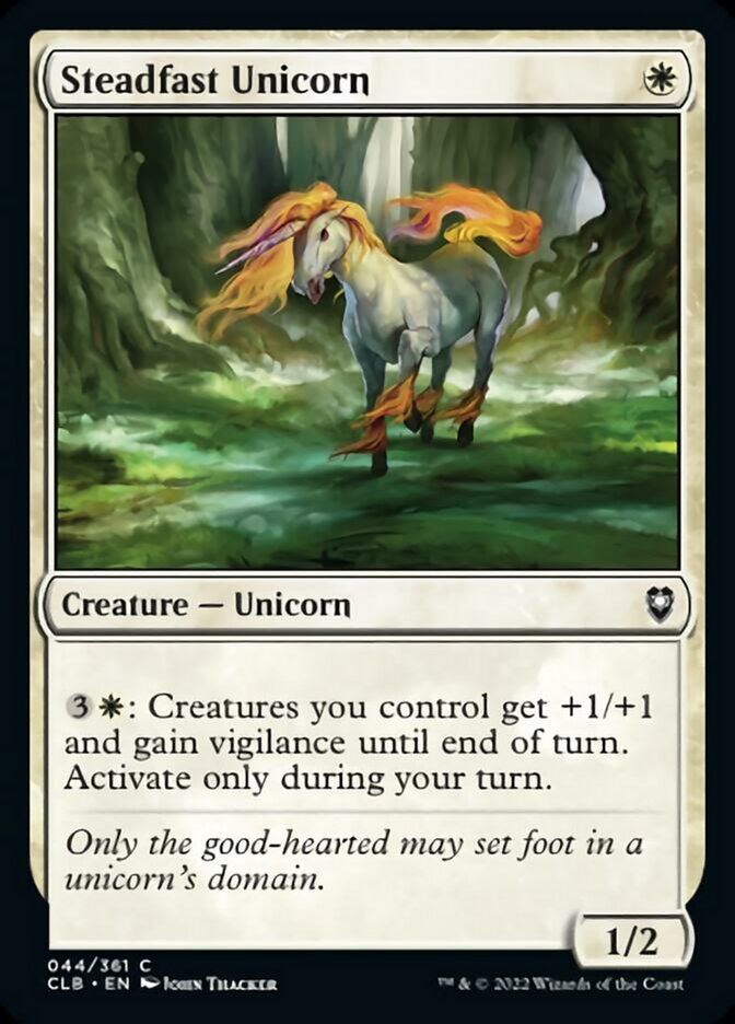 Steadfast Unicorn [Commander Legends: Battle for Baldur's Gate] | Exor Games Bridgewater