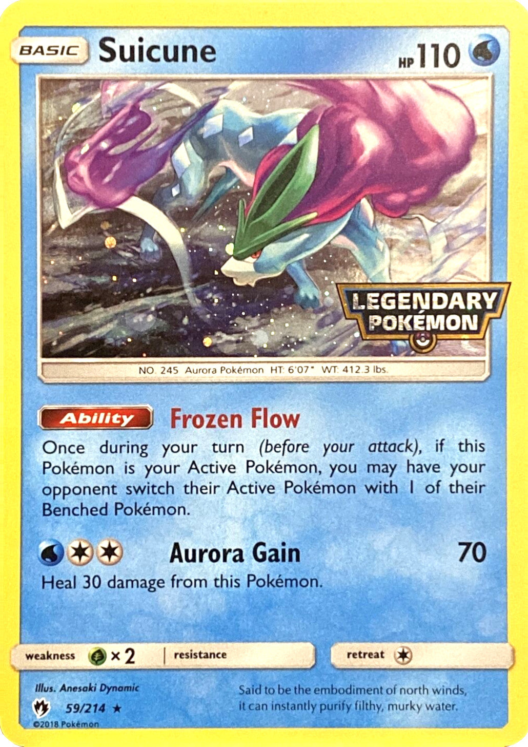 Suicune (59/214) (Legendary Pokemon Stamped) [Sun & Moon: Lost Thunder] | Exor Games Bridgewater