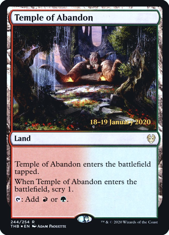 Temple of Abandon [Theros Beyond Death Prerelease Promos] | Exor Games Bridgewater