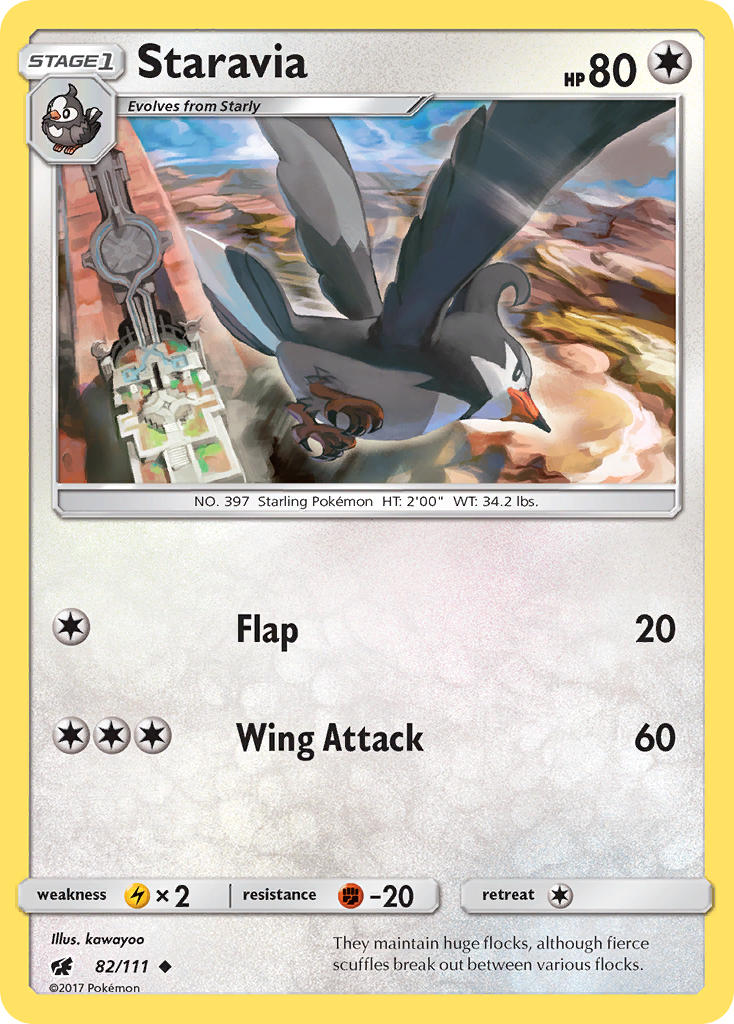 Staravia (82/111) [Sun & Moon: Crimson Invasion] | Exor Games Bridgewater