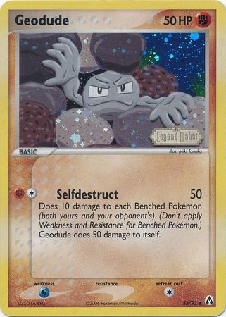 Geodude (53/92) (Stamped) [EX: Legend Maker] | Exor Games Bridgewater