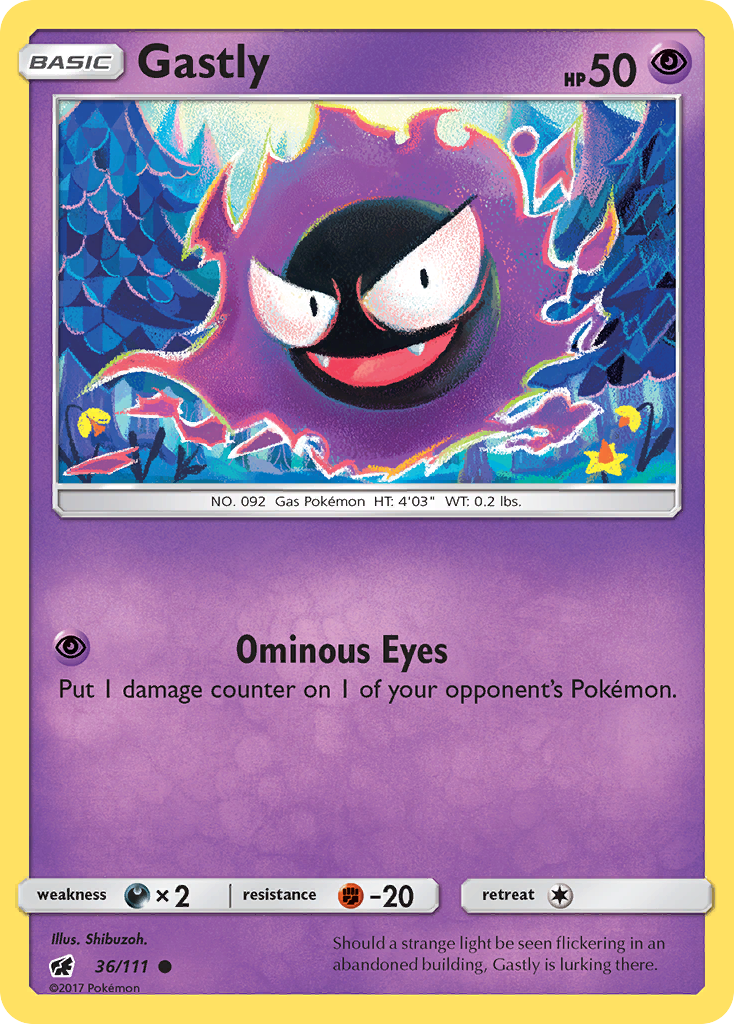 Gastly (36/111) [Sun & Moon: Crimson Invasion] | Exor Games Bridgewater