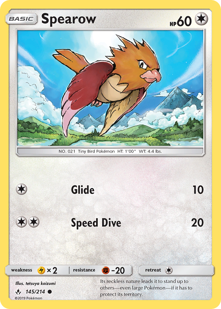 Spearow (145/214) [Sun & Moon: Unbroken Bonds] | Exor Games Bridgewater