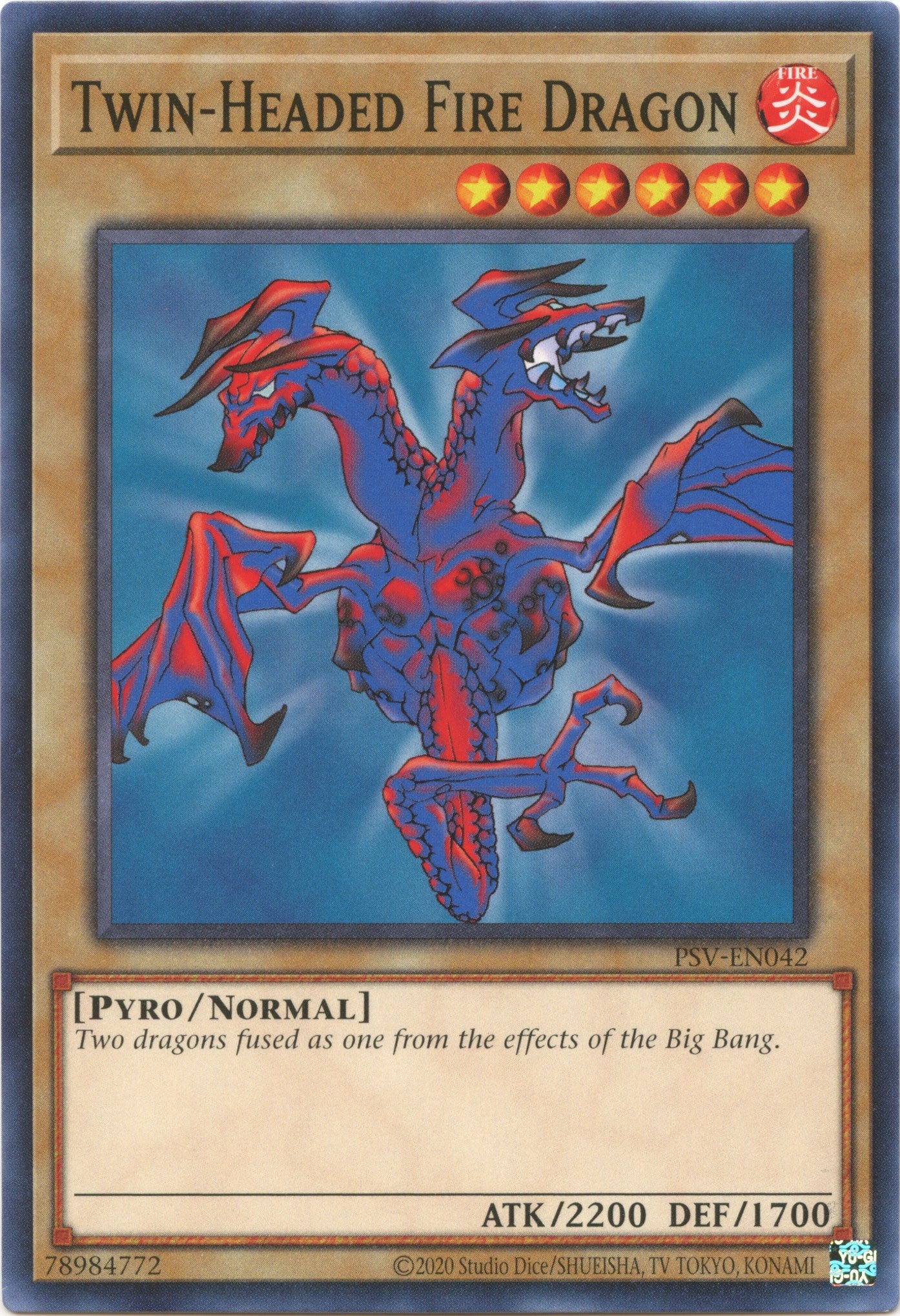 Twin-Headed Fire Dragon (25th Anniversary) [PSV-EN042] Common | Exor Games Bridgewater