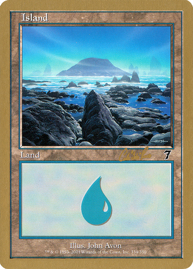 Island (cr334) (Carlos Romao) [World Championship Decks 2002] | Exor Games Bridgewater