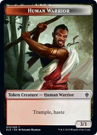 Human Warrior // Food (18) Double-sided Token [Throne of Eldraine Tokens] | Exor Games Bridgewater