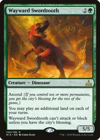 Wayward Swordtooth [Rivals of Ixalan Promos] | Exor Games Bridgewater